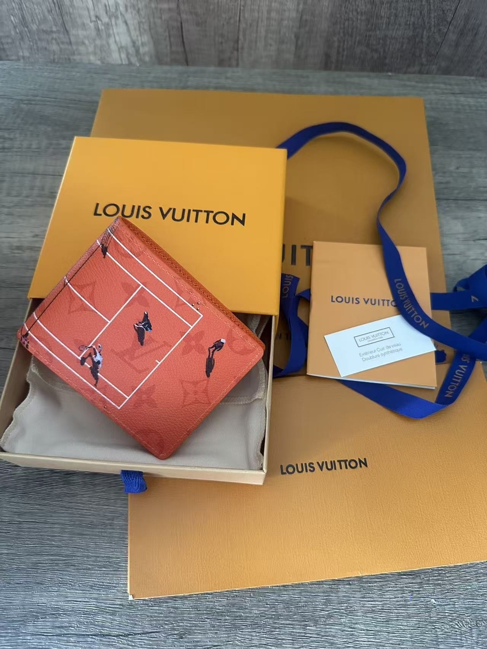 Louis Vuitton Orange-Red Tennis Motif Card Holder